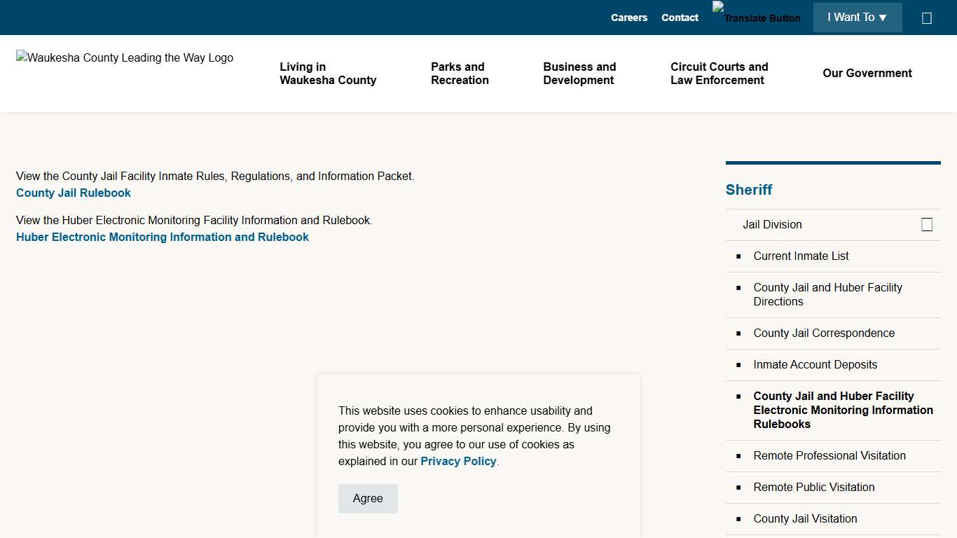 County Jail and Huber Facility Electronic Monitoring Information Rulebooks | Waukesha County