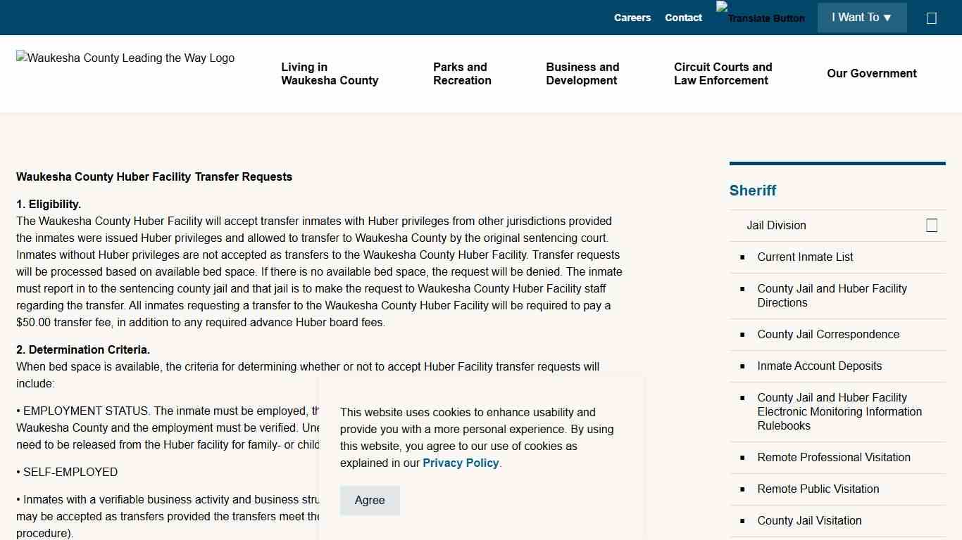 Huber Facility Transfer Requests | Waukesha County